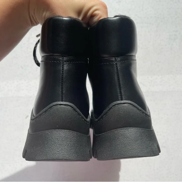 MAJE Fuji Black Leather Lace Up Hiking Boots NIN Hike Boots Unisex Hiker 39 NWT - Picture 4 of 7